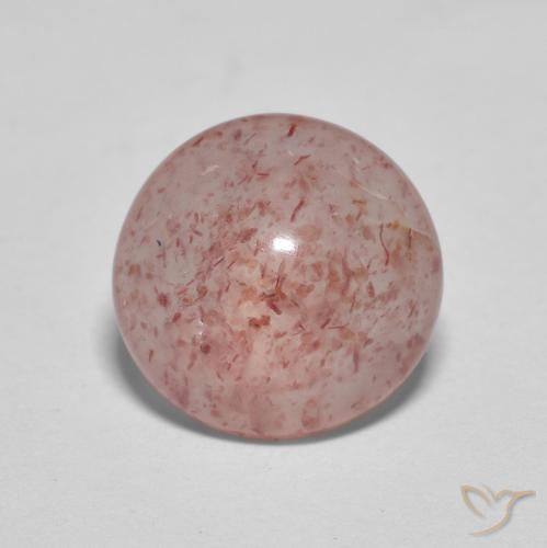 2.46ct Natürlicher Mittelrosa Erdbeerquarz, Runden, Transparent