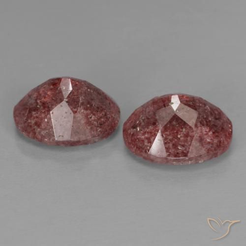 5.26 ct natürliche Mittelrosa Erdbeerquarz-Edelsteine, Oval, Transparent