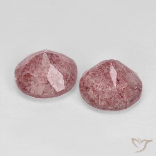 2.60 ct natürliche hellrose-rosa Erdbeerquarz-Edelsteine, Runden, Lichtdurchlässig