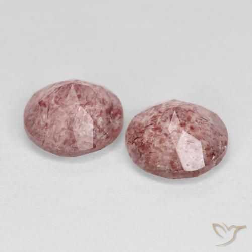 2.34 ct natürliche hellrose-rosa Erdbeerquarz-Edelsteine, Runden, Transparent