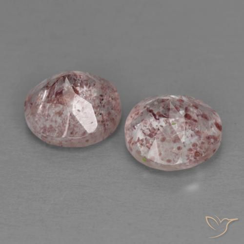 2.66 ct natürliche hellrosa Erdbeerquarz-Edelsteine, Runden, Transparent