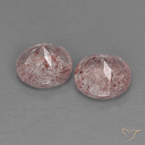 2.50 ct natürliche hellrosa Erdbeerquarz-Edelsteine, Runden, Transparent