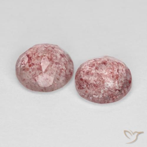 2.23 ct natürliche Dunkelpink Erdbeerquarz-Edelsteine, Runden, Transparent