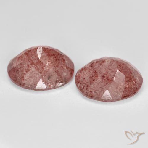 8.99 ct natürliche Mittelrosa Erdbeerquarz-Edelsteine, Oval, Transparent