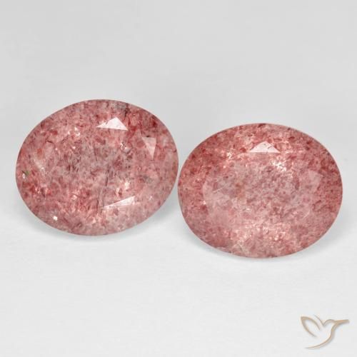 8.37ctw Natürlicher rose-rosa Erdbeerquarz, Oval, Transparent