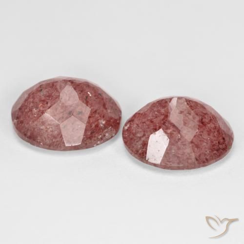 9.51 ct natürliche Dunkelrosa Erdbeerquarz-Edelsteine, Oval, Transparent