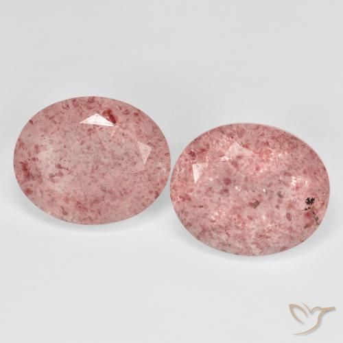9.13ctw Natürlicher hellrose-rosa Erdbeerquarz, Oval, Transparent