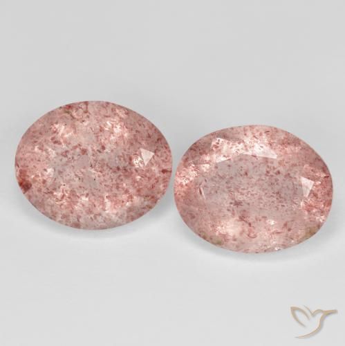 8.38ctw Natürlicher Erdiges Rosa Erdbeerquarz, Oval, Transparent