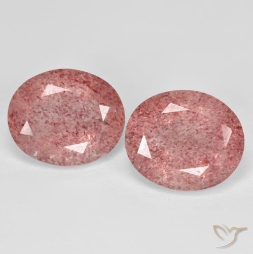 9.14ctw Natürlicher hellrose-rosa Erdbeerquarz, Oval, Transparent
