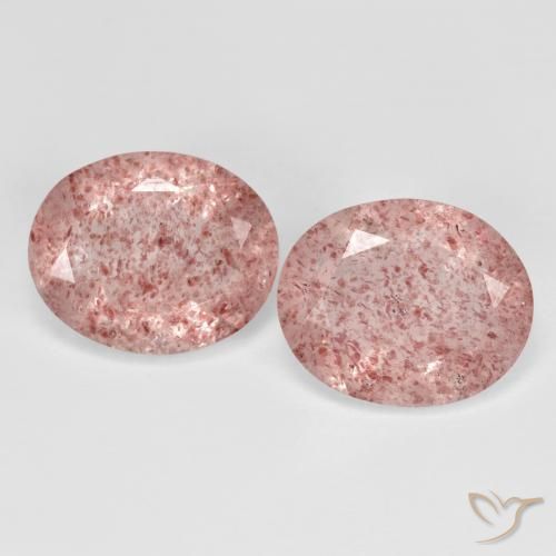 7.30ctw Natürlicher hellrose-rosa Erdbeerquarz, Oval, Transparent