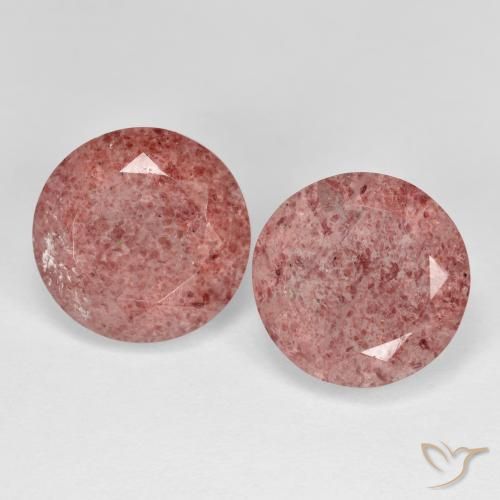 7.24ctw Natürlicher rose-rosa Erdbeerquarz, Runden, Transparent