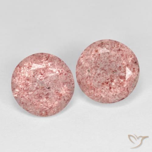 3.74 ct natürliche Erdiges Rosa Erdbeerquarz-Edelsteine, Runden, Transparent