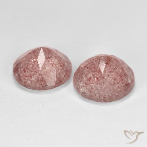 3.74 ct natürliche Erdiges Rosa Erdbeerquarz-Edelsteine, Runden, Transparent