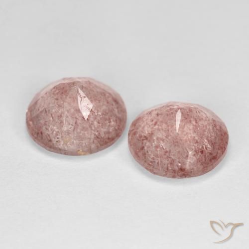 3.27 ct natürliche hellrosa Erdbeerquarz-Edelsteine, Runden, Transparent