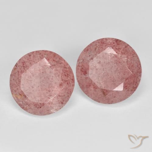 6.94 ct natürliche Rosa Ton Erdbeerquarz-Edelsteine, Runden, Transparent
