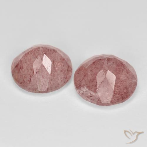 6.94 ct natürliche Rosa Ton Erdbeerquarz-Edelsteine, Runden, Transparent