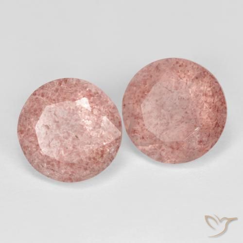 7.22 ct natürliche Erdiges Rosa Erdbeerquarz-Edelsteine, Runden, Lichtdurchlässig