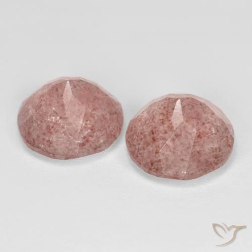 7.22 ct natürliche Erdiges Rosa Erdbeerquarz-Edelsteine, Runden, Lichtdurchlässig