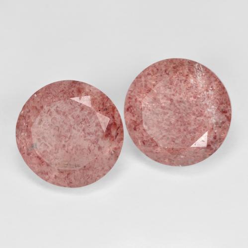 7.82 ct natürliche rose-rosa Erdbeerquarz-Edelsteine, Runden, Lichtdurchlässig