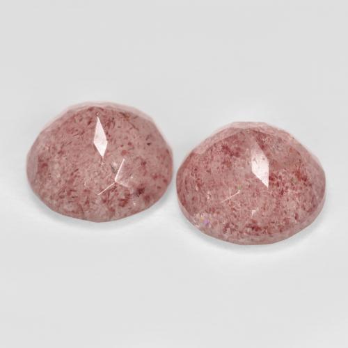 7.82 ct natürliche rose-rosa Erdbeerquarz-Edelsteine, Runden, Lichtdurchlässig