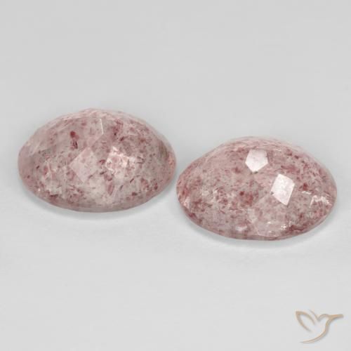 8.06 ct natürliche Mittelrosa Erdbeerquarz-Edelsteine, Oval, Transparent