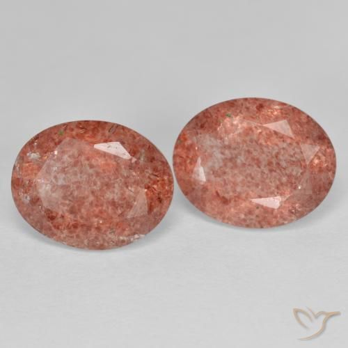 4.59 ct natürliche orange-rot Erdbeerquarz-Edelsteine, Oval, Lichtdurchlässig