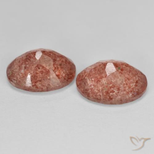 4.59 ct natürliche orange-rot Erdbeerquarz-Edelsteine, Oval, Lichtdurchlässig