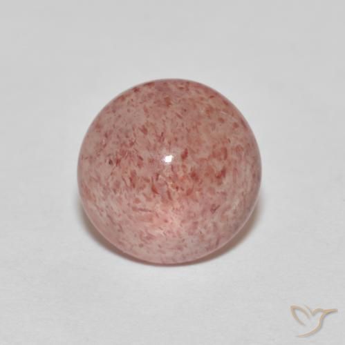 2.47ct Natürlicher Mittelrot Erdbeerquarz, Runden, Lichtdurchlässig