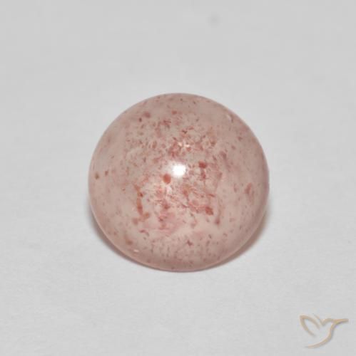 2.15ct Natürlicher Blasses rötliches Orange Erdbeerquarz, Runden, Transparent