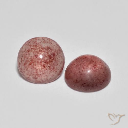 4.39 ct natürliche rötlich-rosa Erdbeerquarz-Edelsteine, Runden, Lichtdurchlässig