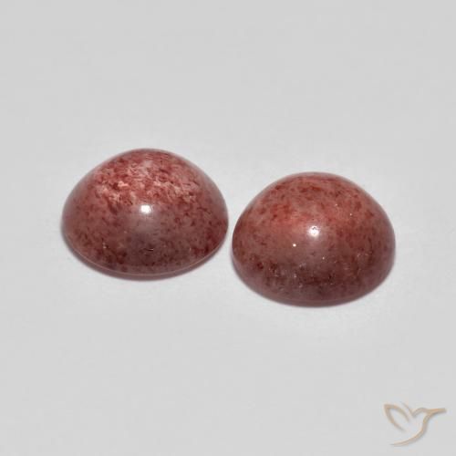4.39 ct natürliche rötlich-rosa Erdbeerquarz-Edelsteine, Runden, Lichtdurchlässig