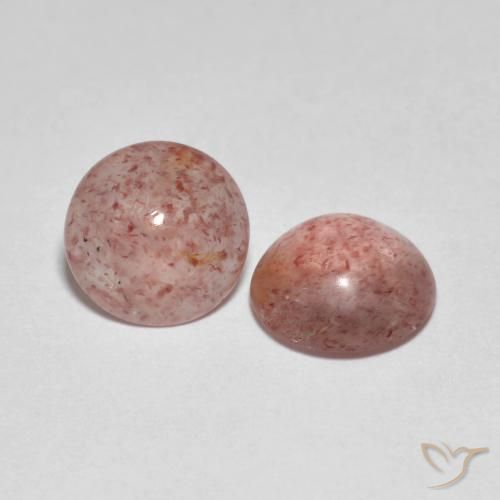 4.32 ct natürliche Marienkäfer Rot Erdbeerquarz-Edelsteine, Runden, Transparent