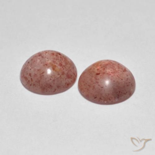 4.32 ct natürliche Marienkäfer Rot Erdbeerquarz-Edelsteine, Runden, Transparent