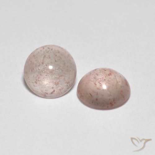 2.04 ct natürliche Flamingorosa Erdbeerquarz-Edelsteine, Runden, Transparent