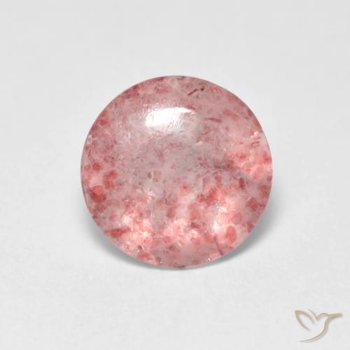 1.08ct Natürlicher hellrose-rosa Erdbeerquarz, Runden, Transparent