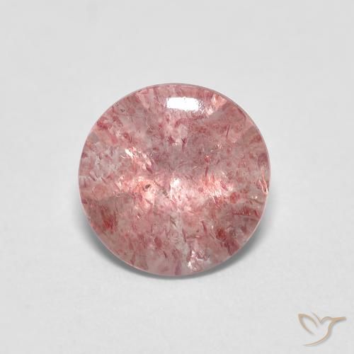 1.14ct Natürlicher Helles Kaugummirosa Erdbeerquarz, Runden, Transparent