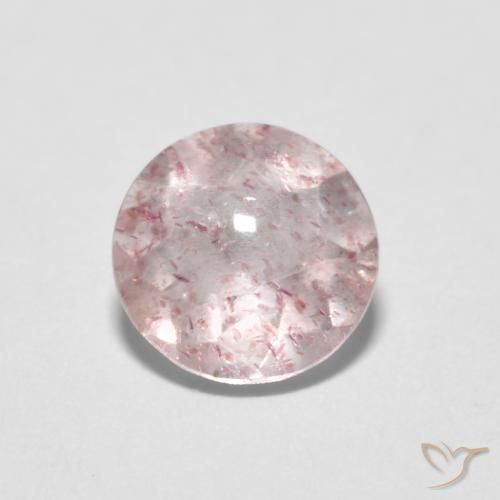 1.09ct Natürlicher hellrosa Erdbeerquarz, Runden, Transparent