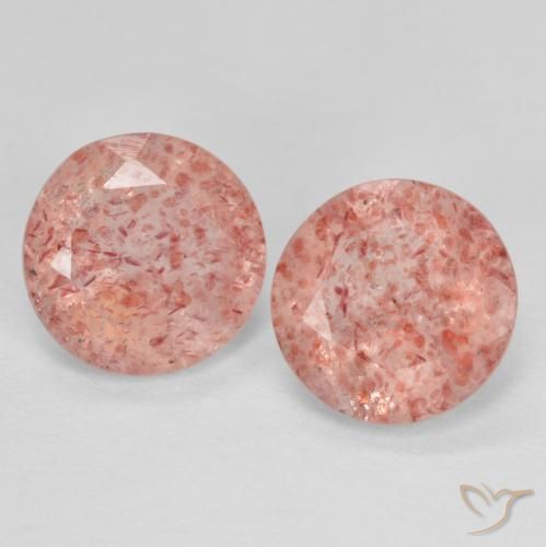 2.19ctw Natürlicher rose-rosa Erdbeerquarz, Runden, Transparent