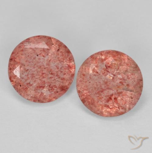 2.02ctw Natürlicher rötlich-rosa Erdbeerquarz, Runden, Transparent