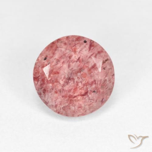 1.15ct Natürlicher rose-rosa Erdbeerquarz, Runden, Transparent
