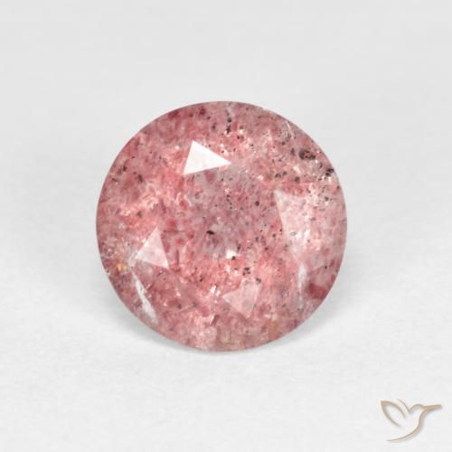 1.06ct Natürlicher Helles Kaugummirosa Erdbeerquarz, Runden, Transparent