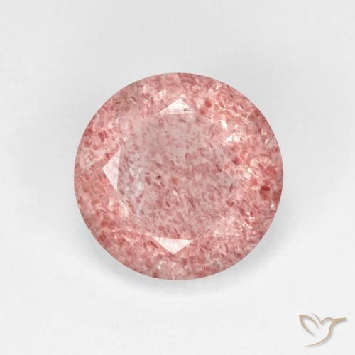 2.16ct Natürlicher hellrosa Erdbeerquarz, Runden, Transparent