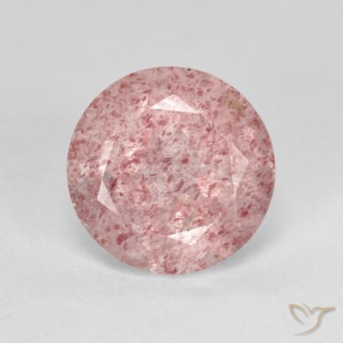 2.72ct Natürlicher hellrosa Erdbeerquarz, Runden, Transparent
