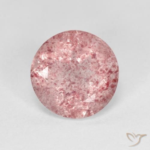 2.28ct Natürlicher Kaugummi Rosa Erdbeerquarz, Runden, Transparent