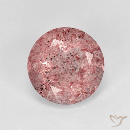 2.49ct Natürlicher tiefrosa Erdbeerquarz, Runden, Transparent