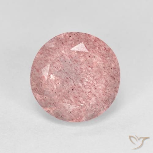 2.63ct Natürlicher hellrosa Erdbeerquarz, Runden, Transparent