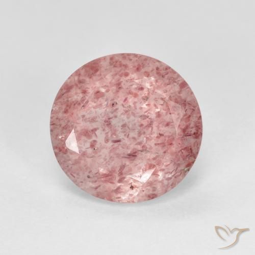 2.33ct Natürlicher Helles Hot Pink Erdbeerquarz, Runden, Transparent
