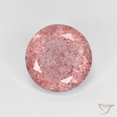 2.35ct Natürlicher Helles Hot Pink Erdbeerquarz, Runden, Transparent