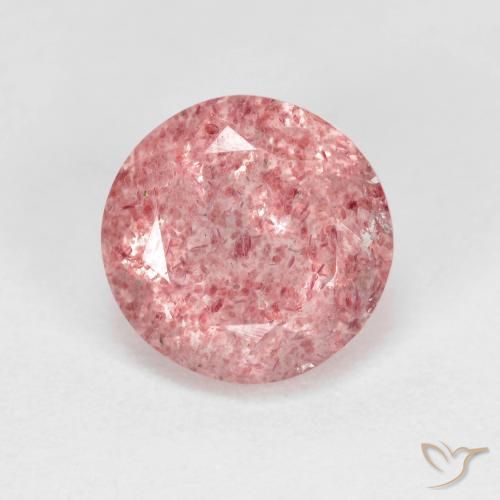 2.57ct Natürlicher hellrosa Erdbeerquarz, Runden, Transparent