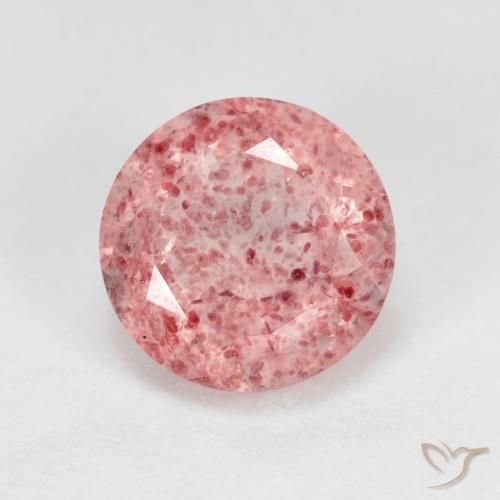 2.84ct Natürlicher hellrosa Erdbeerquarz, Runden, Transparent